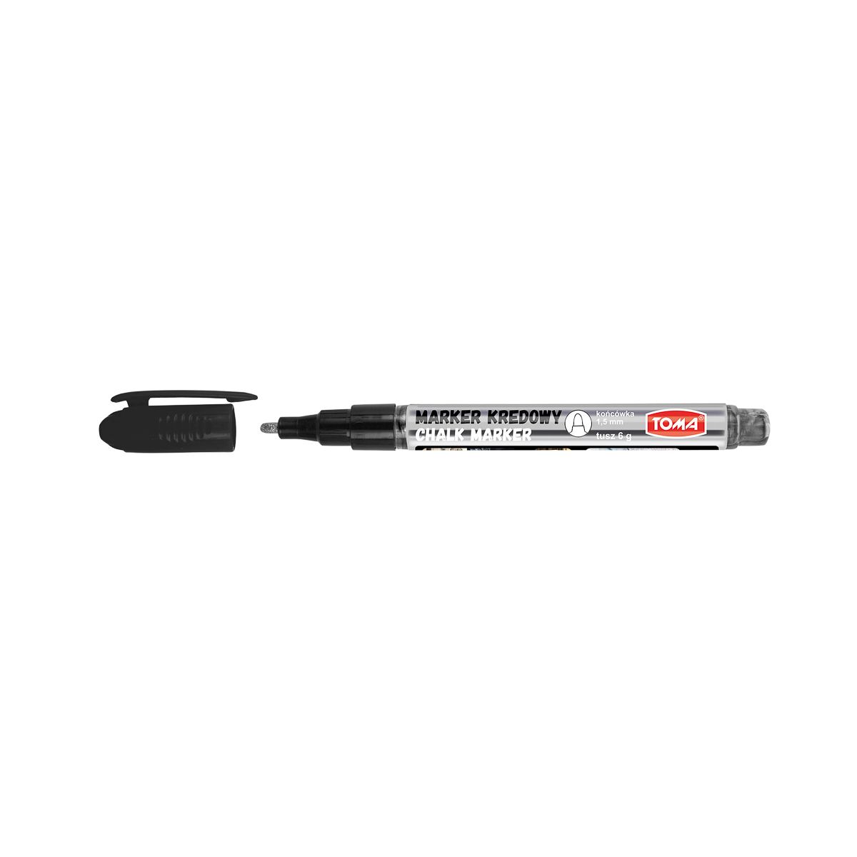 Marker specjalistyczny Toma kredowy srebrny 1,5mm okrągła/ścięta końcówka