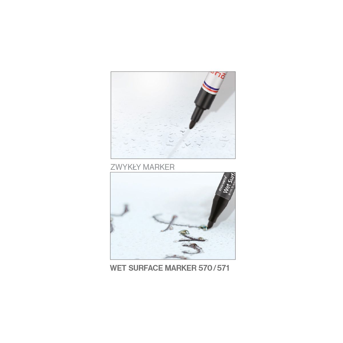Marker specjalistyczny Do Mokrych Powierzchni 2080140502 B 570/1B czarny 1,2mm Monami (160-2531)