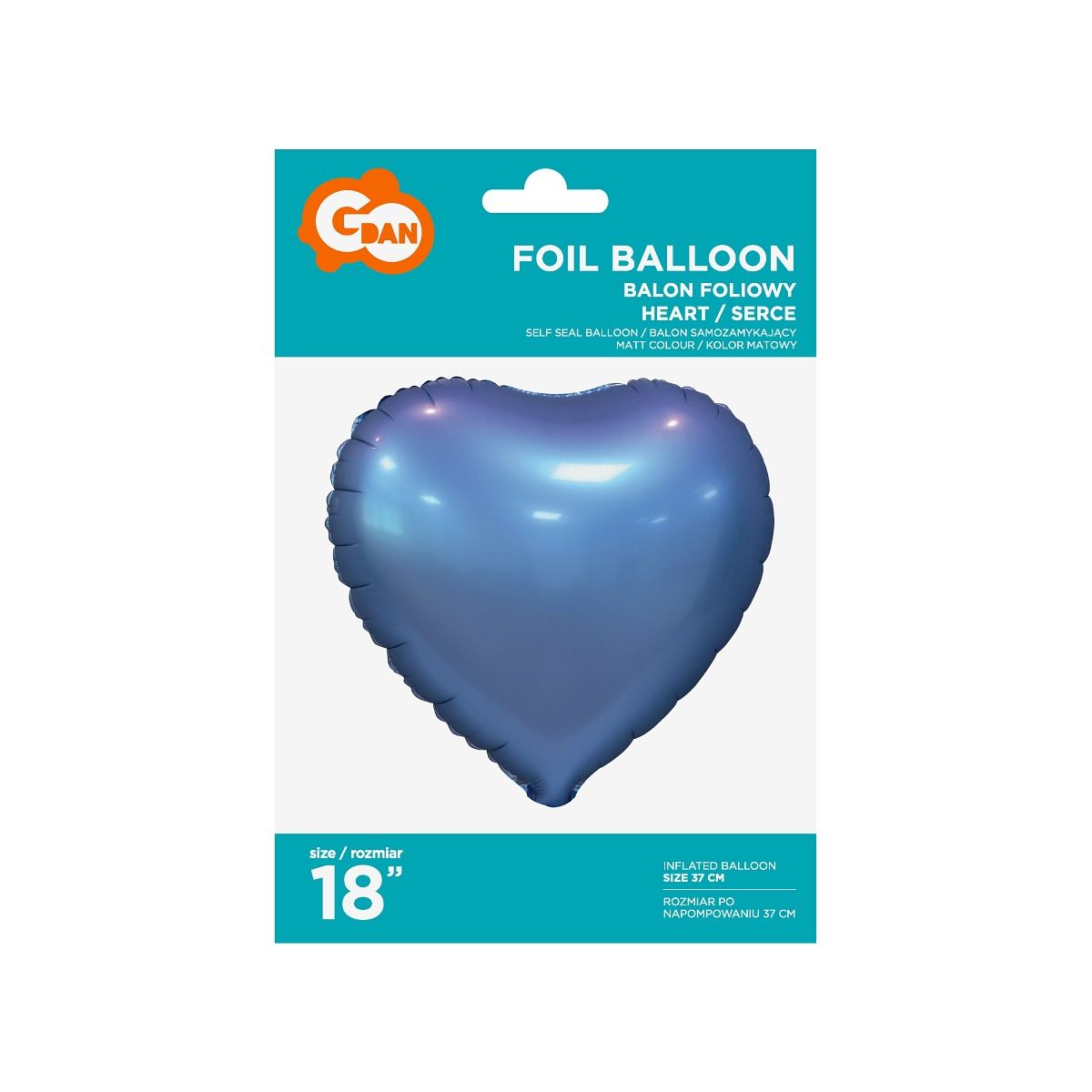 Balon foliowy Godan Serce matowe barwinek 18cal (BS-HMBR)