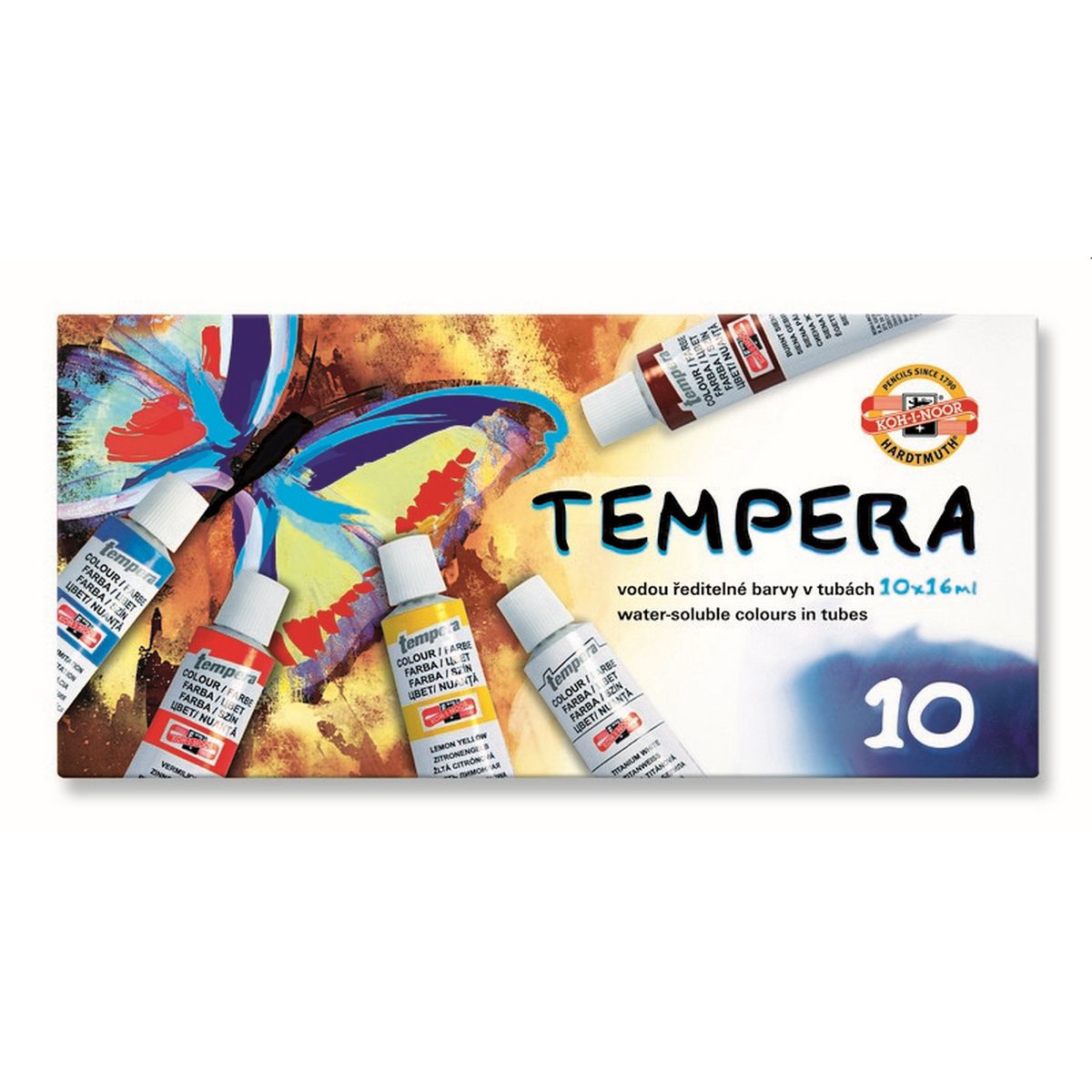 Farba tempera Koh-I-Noor kolor: mix 16ml 10 kolor.