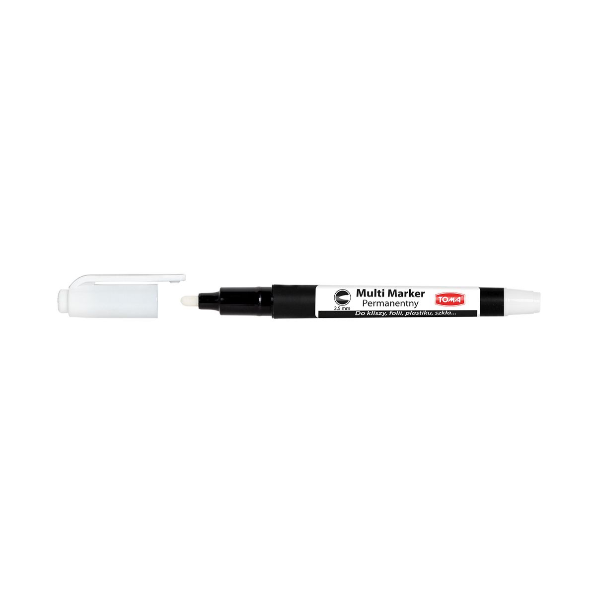 Marker permanentny biały biały 2,5mm okrągła końcówka Toma (TO-332)