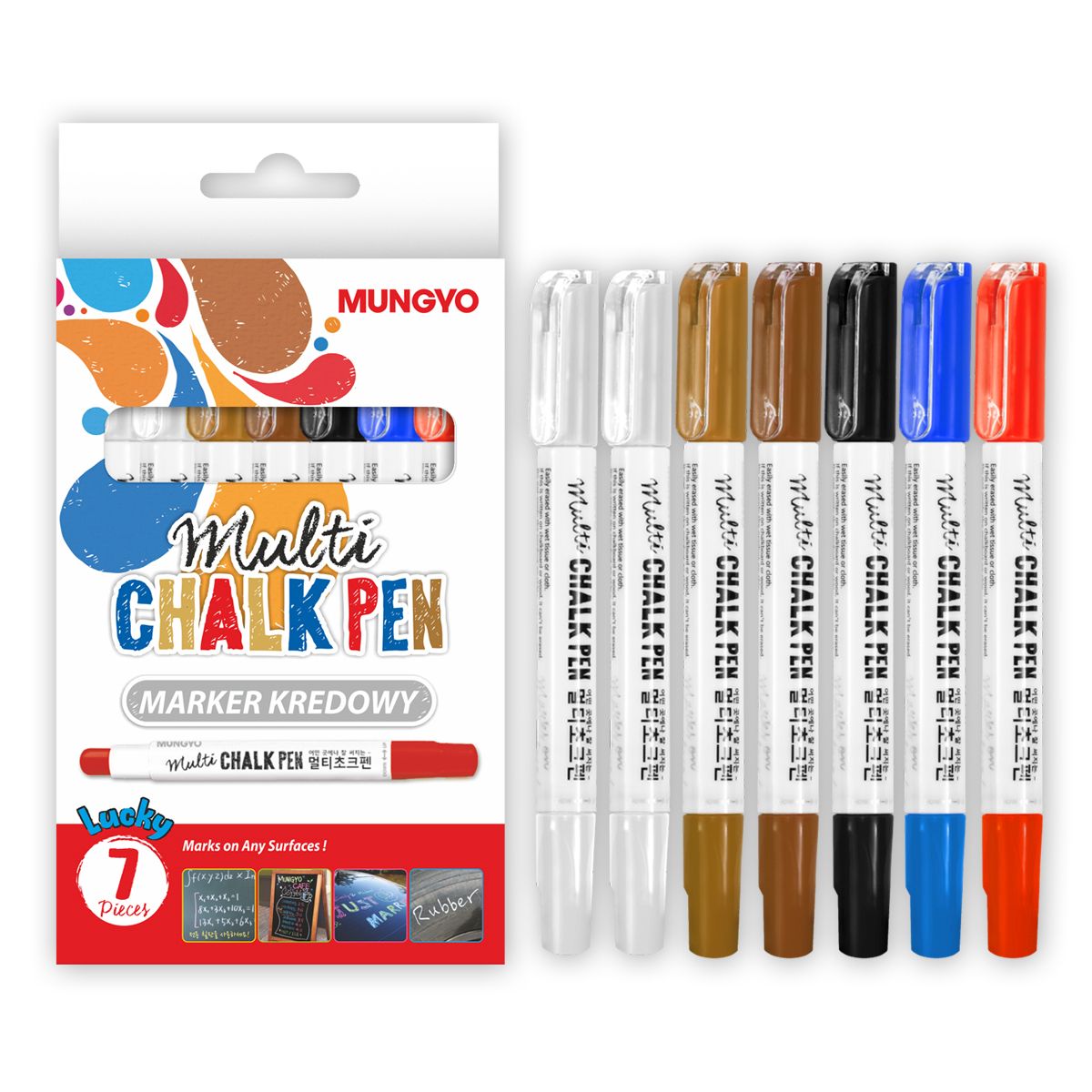 Marker specjalistyczny Penmate kpl 7 szt kredowy mix okrągła końcówka (TT8532)