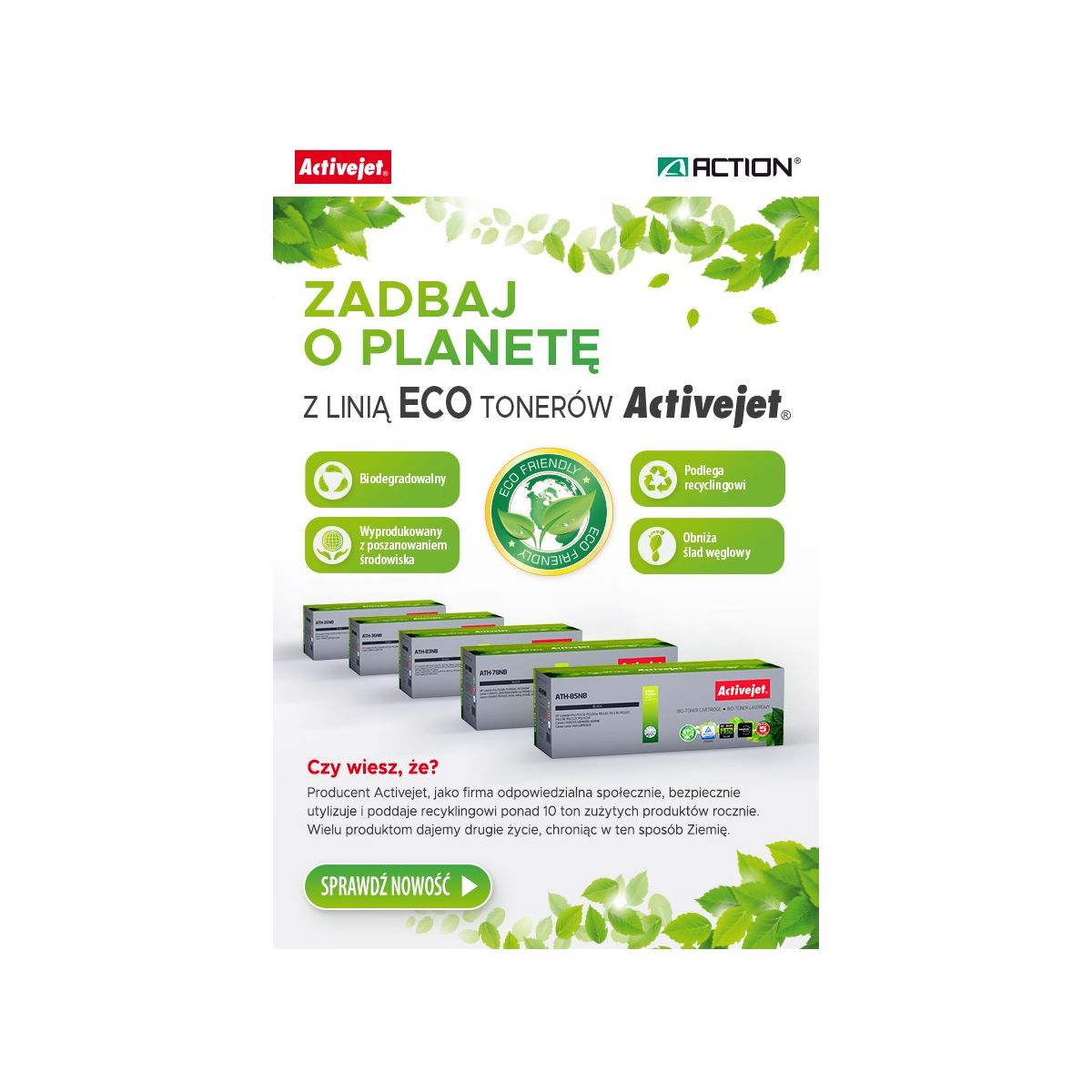 Toner alternatywny Activejet Bio Do HP 85A CE285A czarny (EXPACJTHP0474)