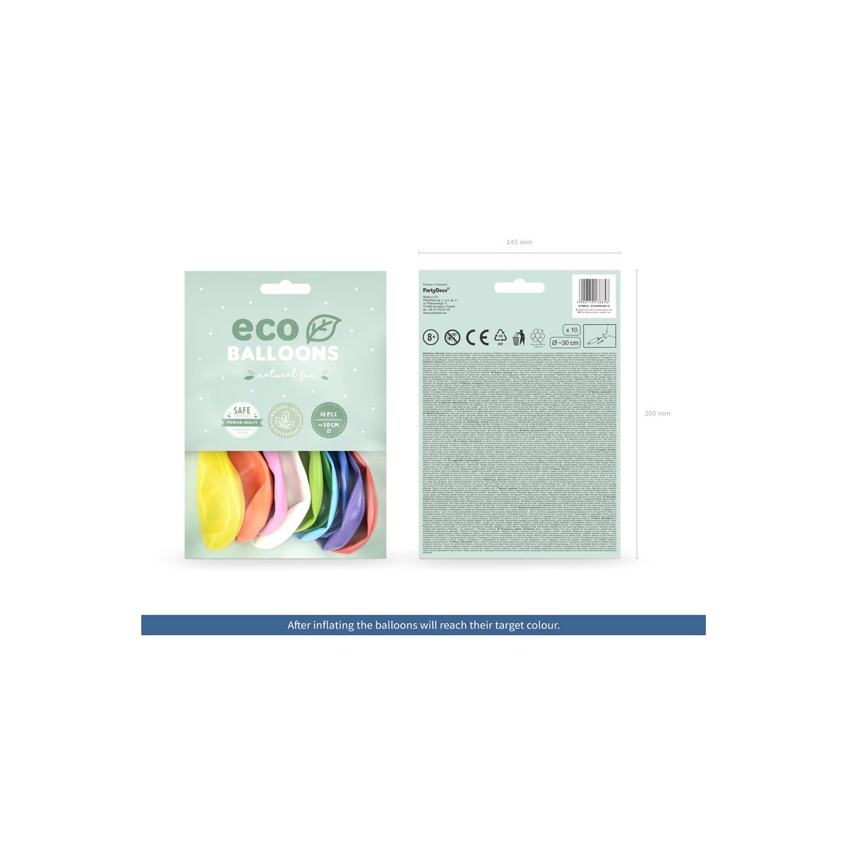 Balon gumowy Eco metalizowane mix 260mm Partydeco (ECO26M-000-10)