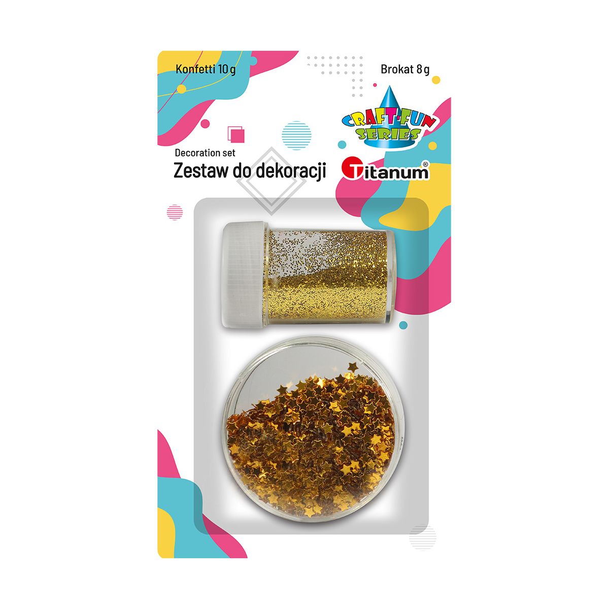 Zestaw brokat + konfetti Titanum Craft-Fun Series złoty