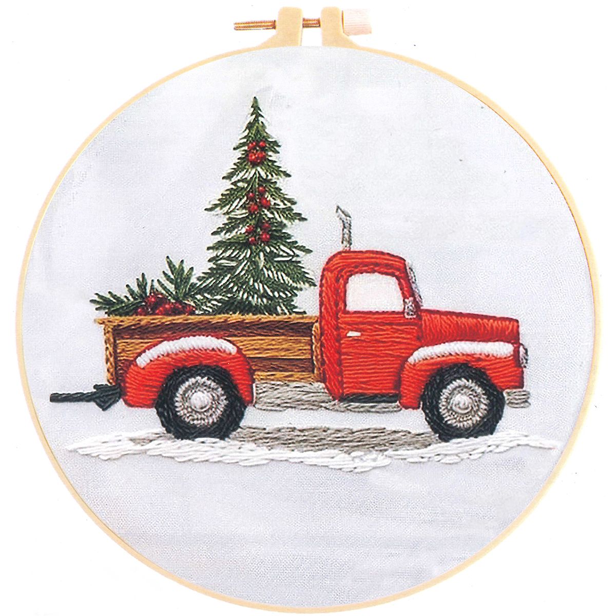Zestaw kreatywny Craft-Fun Series Zestaw do haftowania - czerwony pick-up z choinką Titanum (25YY0512(1-6#))