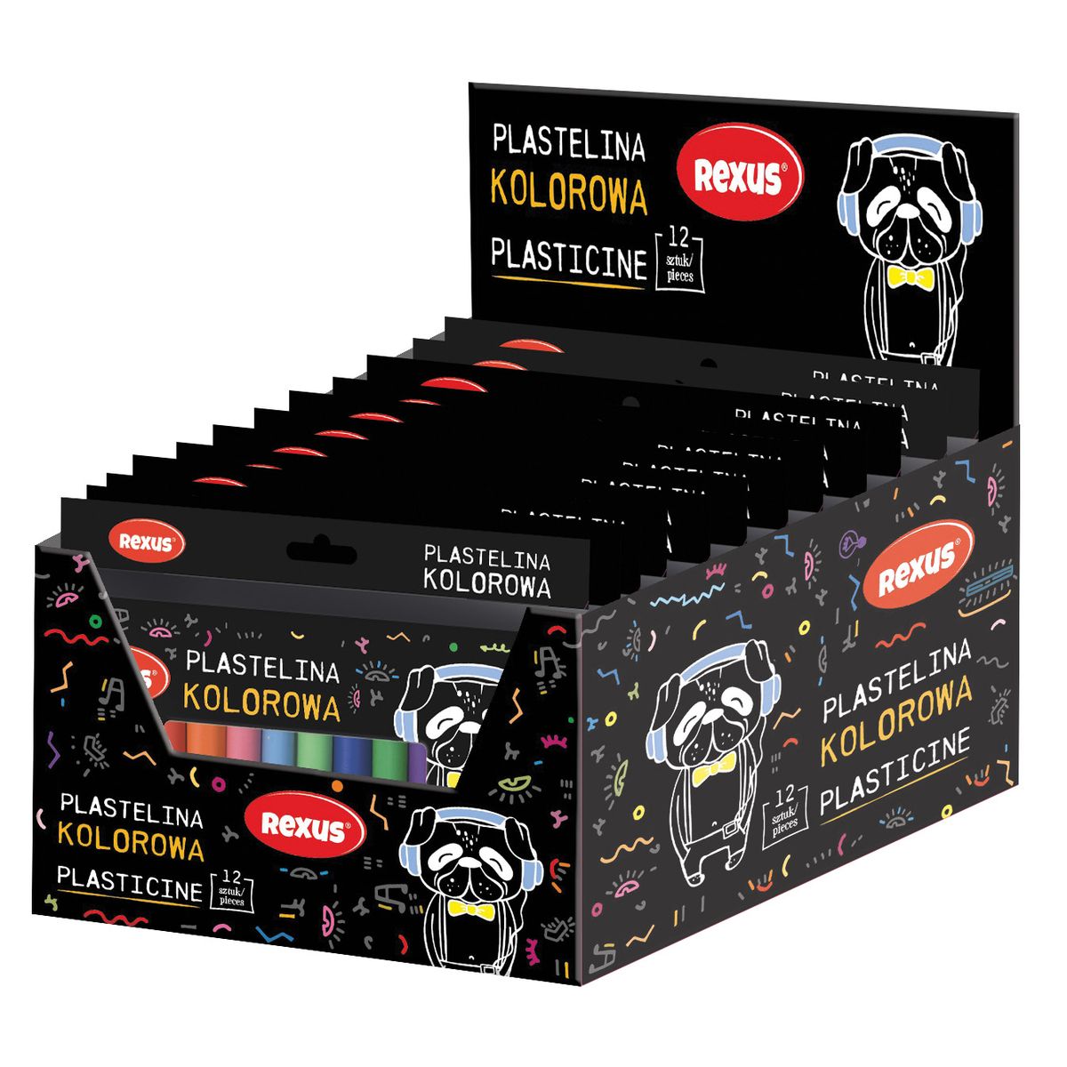 Plastelina Rexus 12 kol. Teens mix (9754)