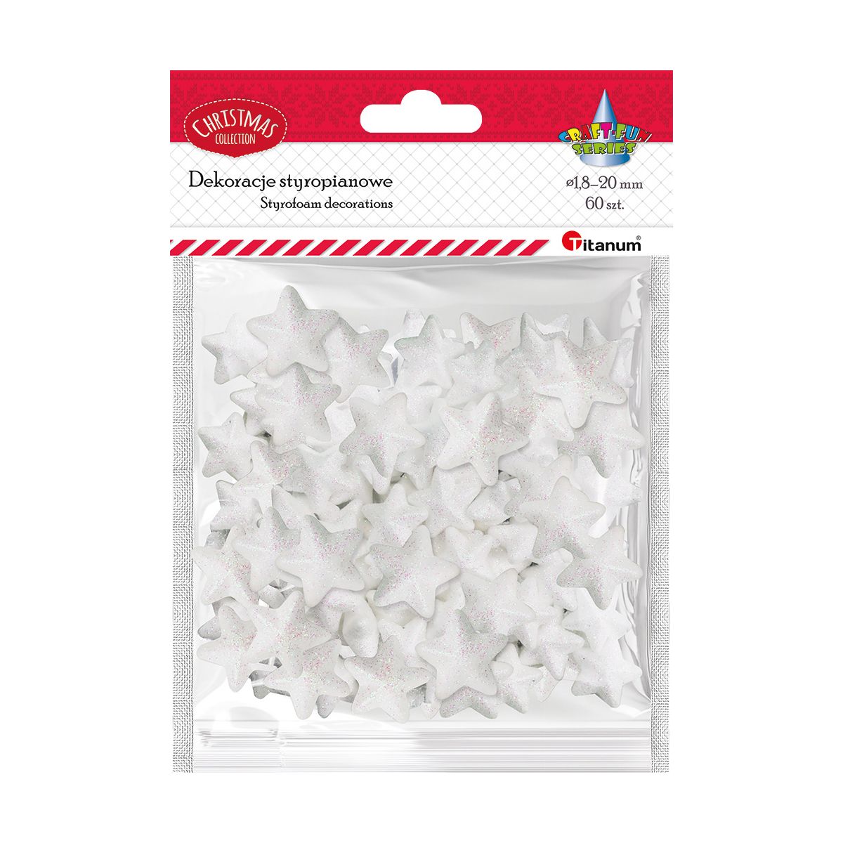 Ozdoba styropianowa Craft-Fun Series gwiazdki Titanum (23YX0326-3(white))