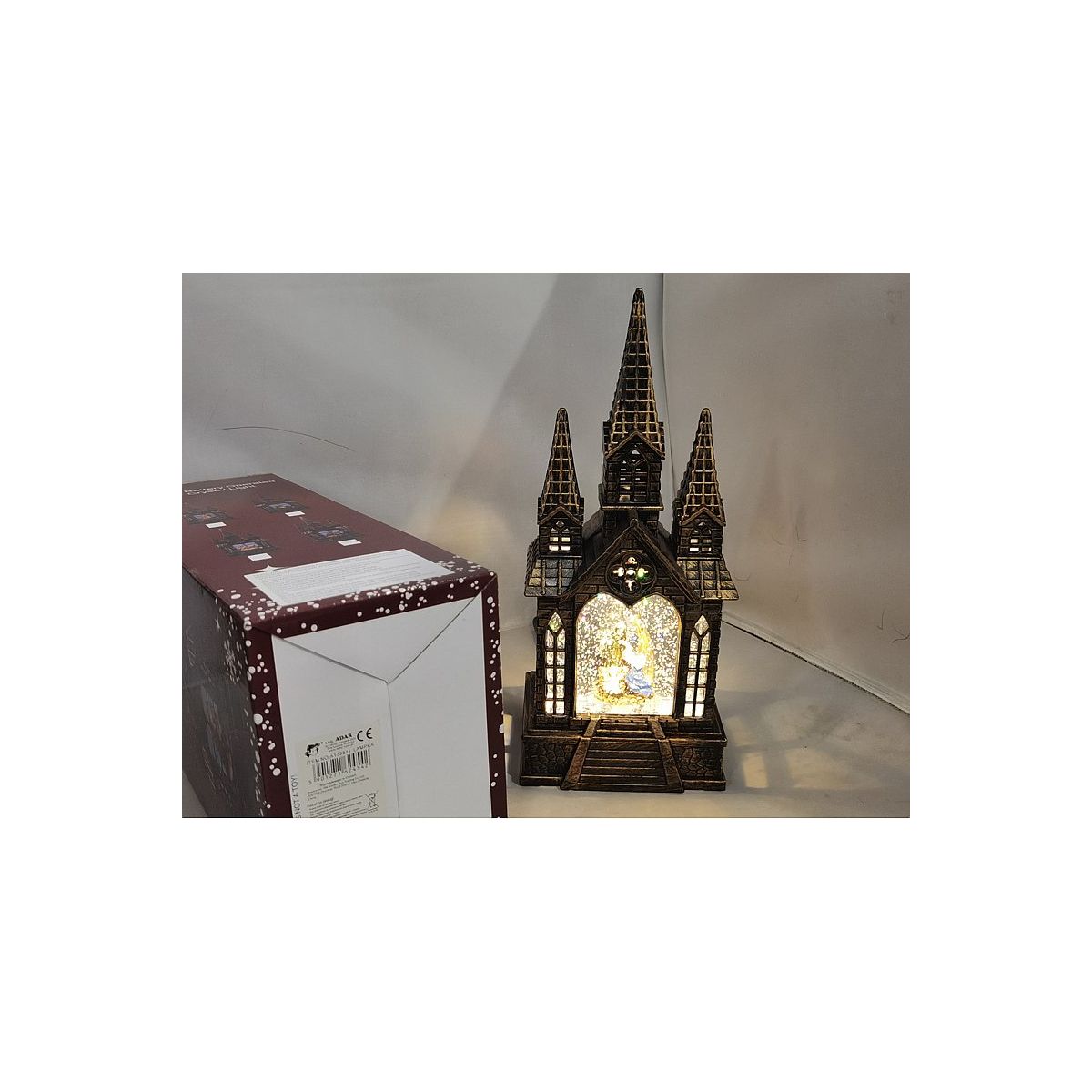 Lampion świąteczny LED kościół 32x13,5x9cm Adar (624542)