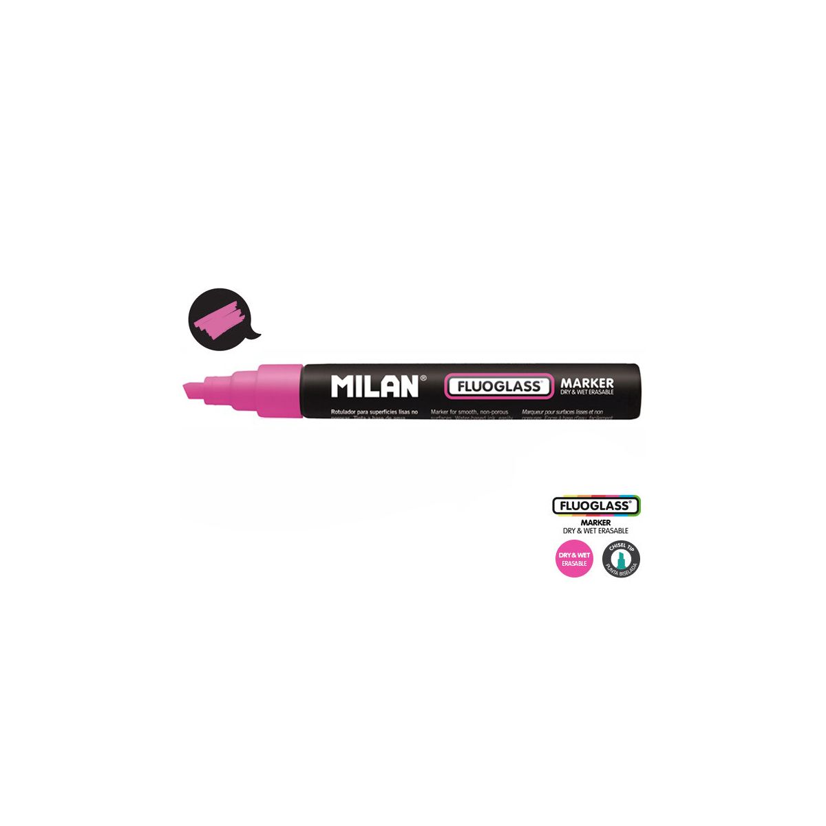 Marker specjalistyczny do szyb fluo różowy 2,0-4,0mm ścięta końcówka Milan (591293412)
