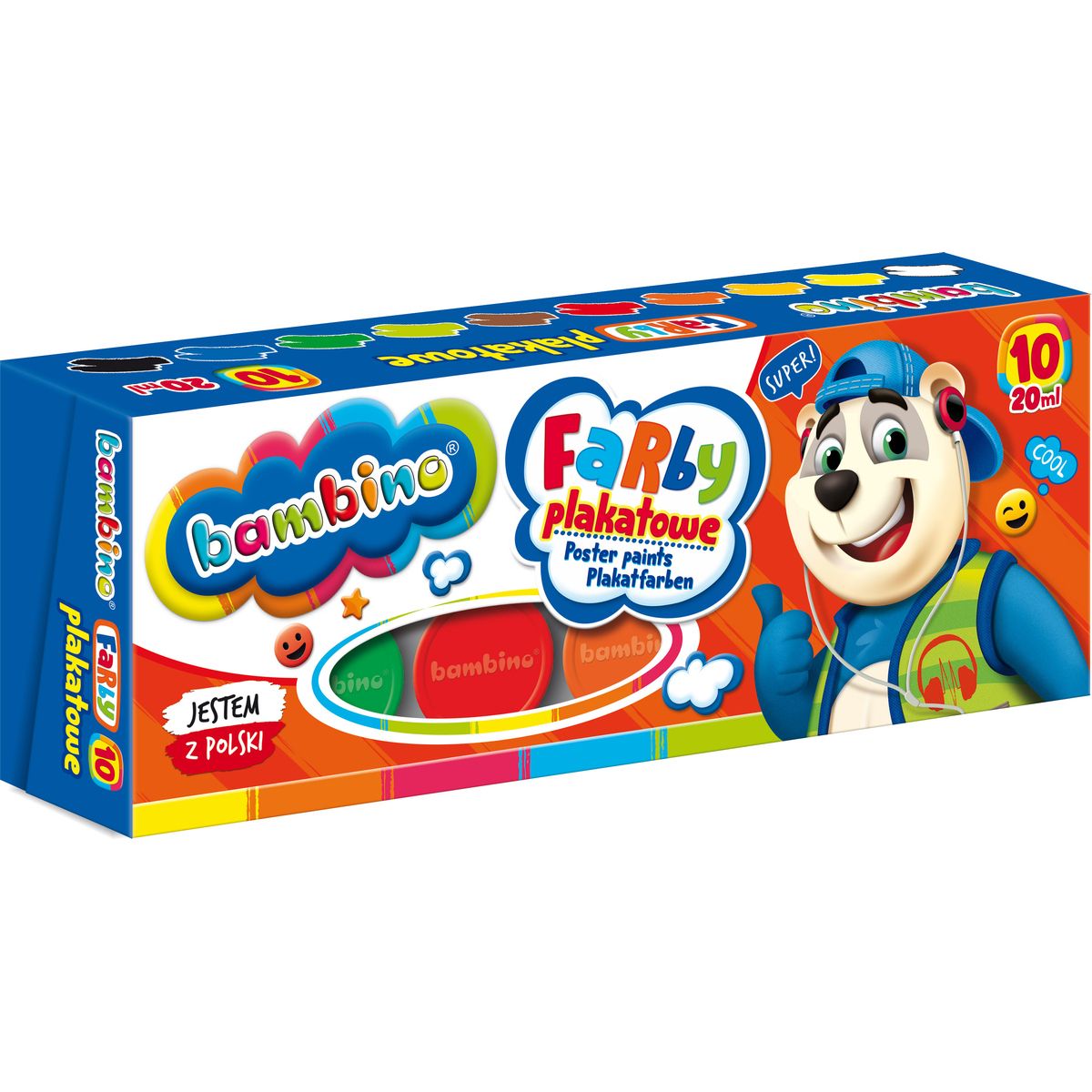 Farby plakatowe 10 kol kolor: mix 20ml 10 kolor. St.Majewski