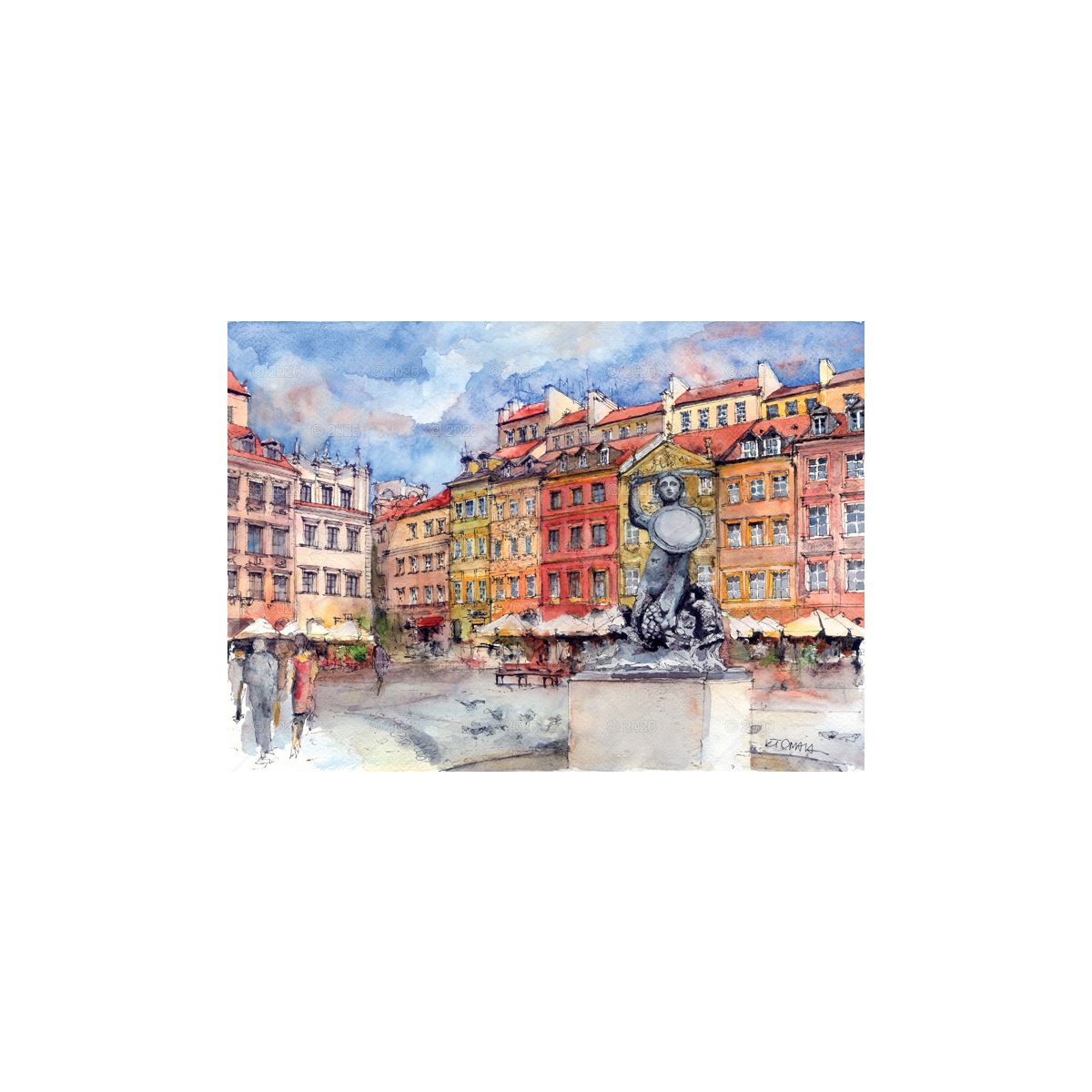 Kalendarz ścienny miasta w awkareli rodzinny 2026 280mm x 400mm Lucrum (WL05)