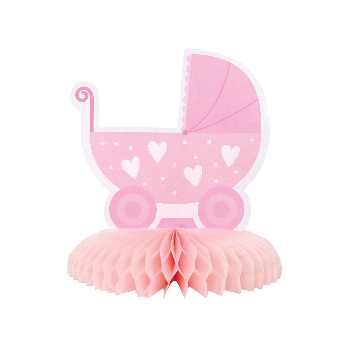 Dekoracja Godan na stół WÓZEK, papierowa, baby shower - 16 cm (QT-DSWR)