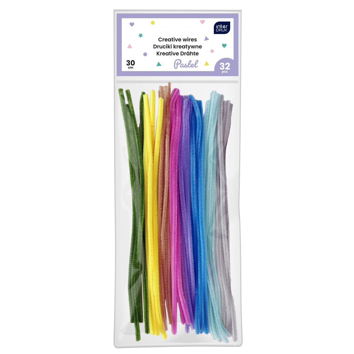 Drucik pastelowe kolor: mix 30 m 32 szt Interdruk (30cm 32 szt)