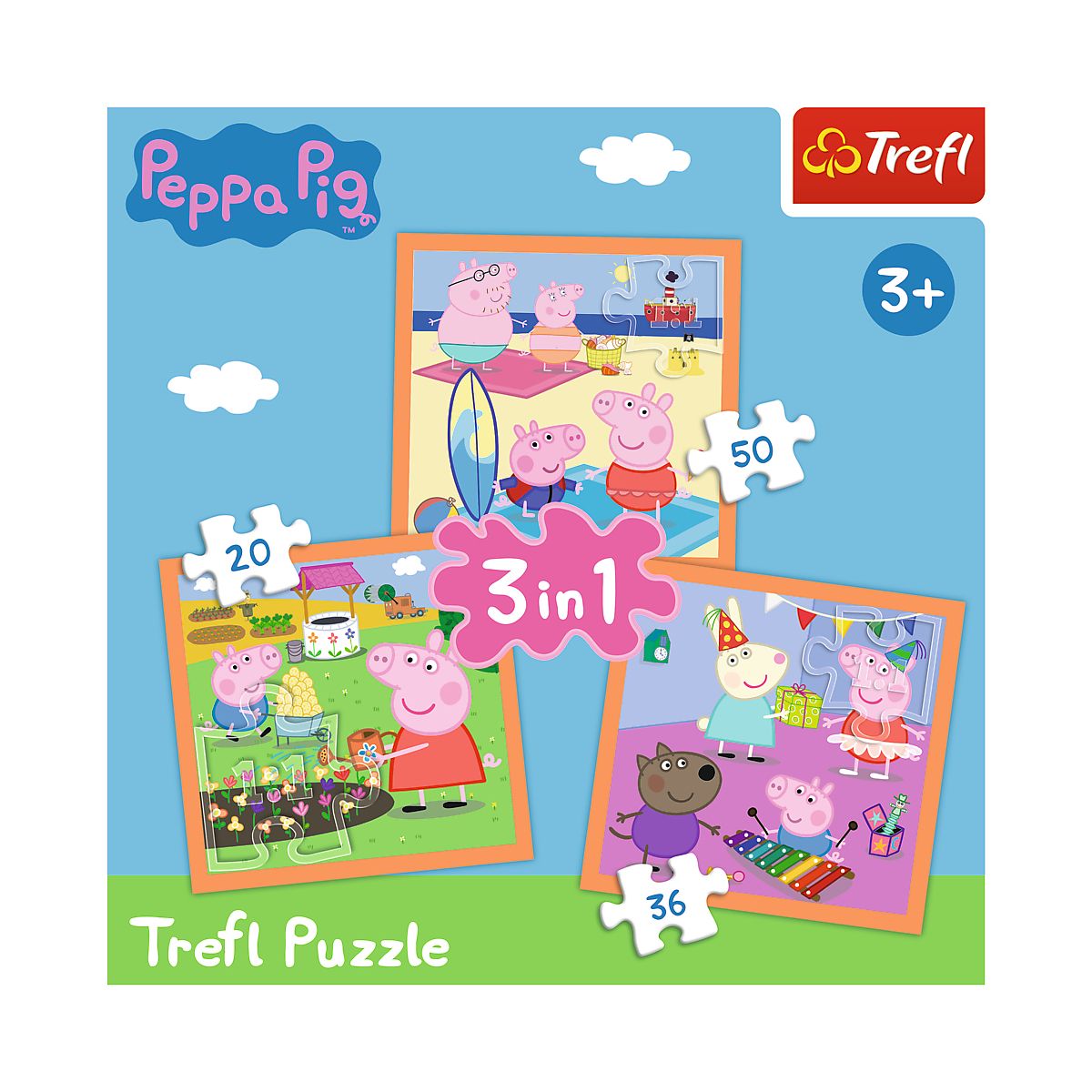 Puzzle Trefl Pomysłowa Świnka Peppa 3w1 el. (34852)