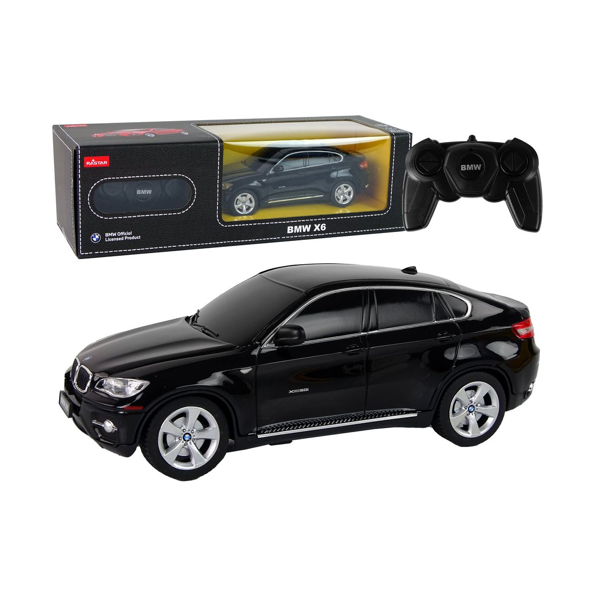 Samochód R/C Bmw X6 1:24 Rastar Czarne Lean (15259)