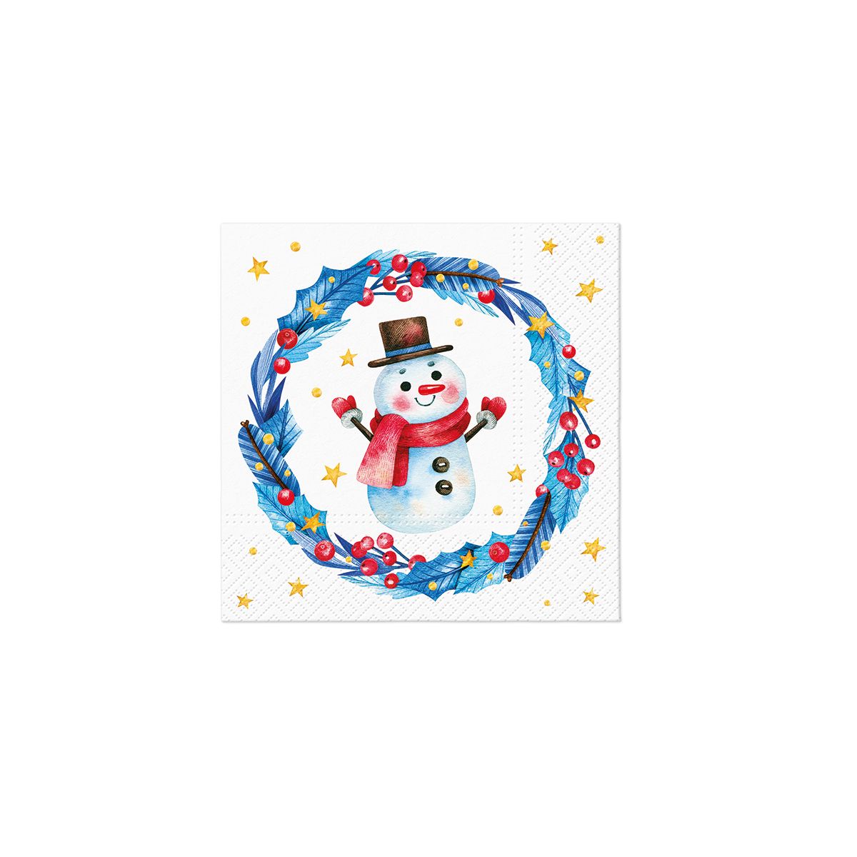 Serwetki Paw BN Cute snowman in garland mix nadruk bibuła [mm:] 330x330 (TL234100)