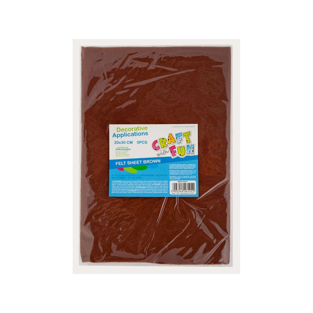 Ozdoba filcowa 20x30x5szt brąz 20x30 Craft with Fun (439311)