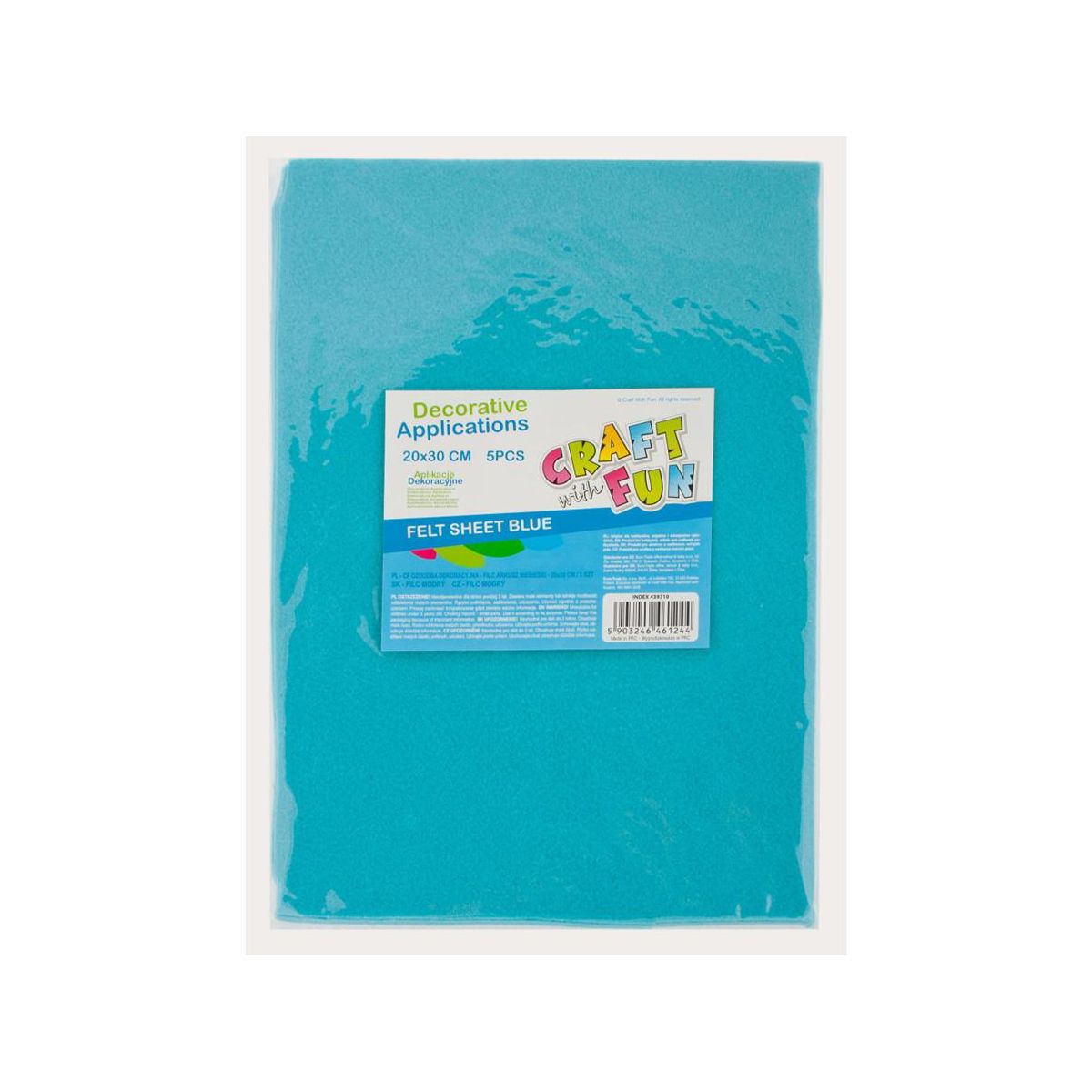 Ozdoba filcowa 20x30x5szt nieb 20x30 Craft with Fun (439310)