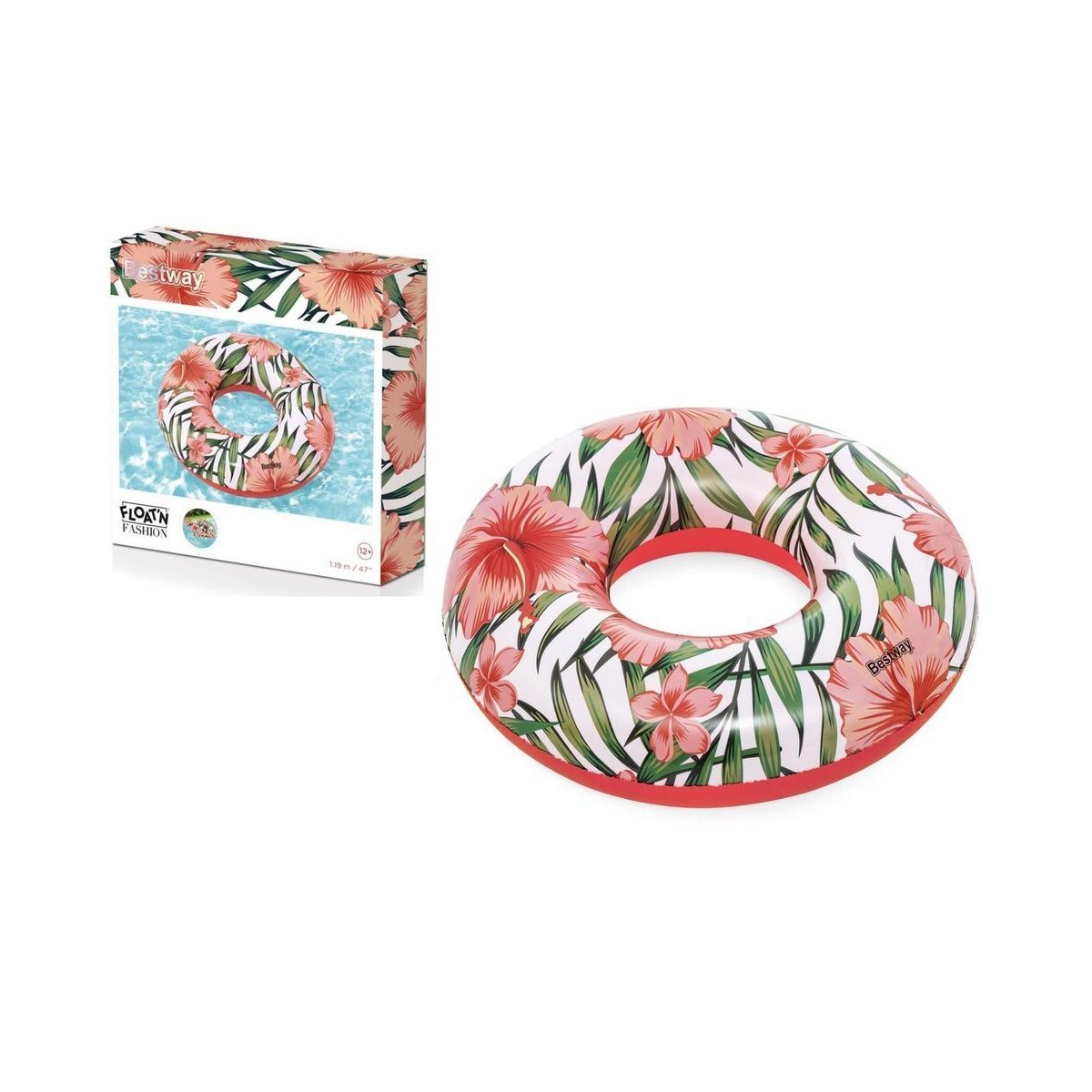 Koło do pływania Best Way Z Palmami Różowe 119 cm (9658)