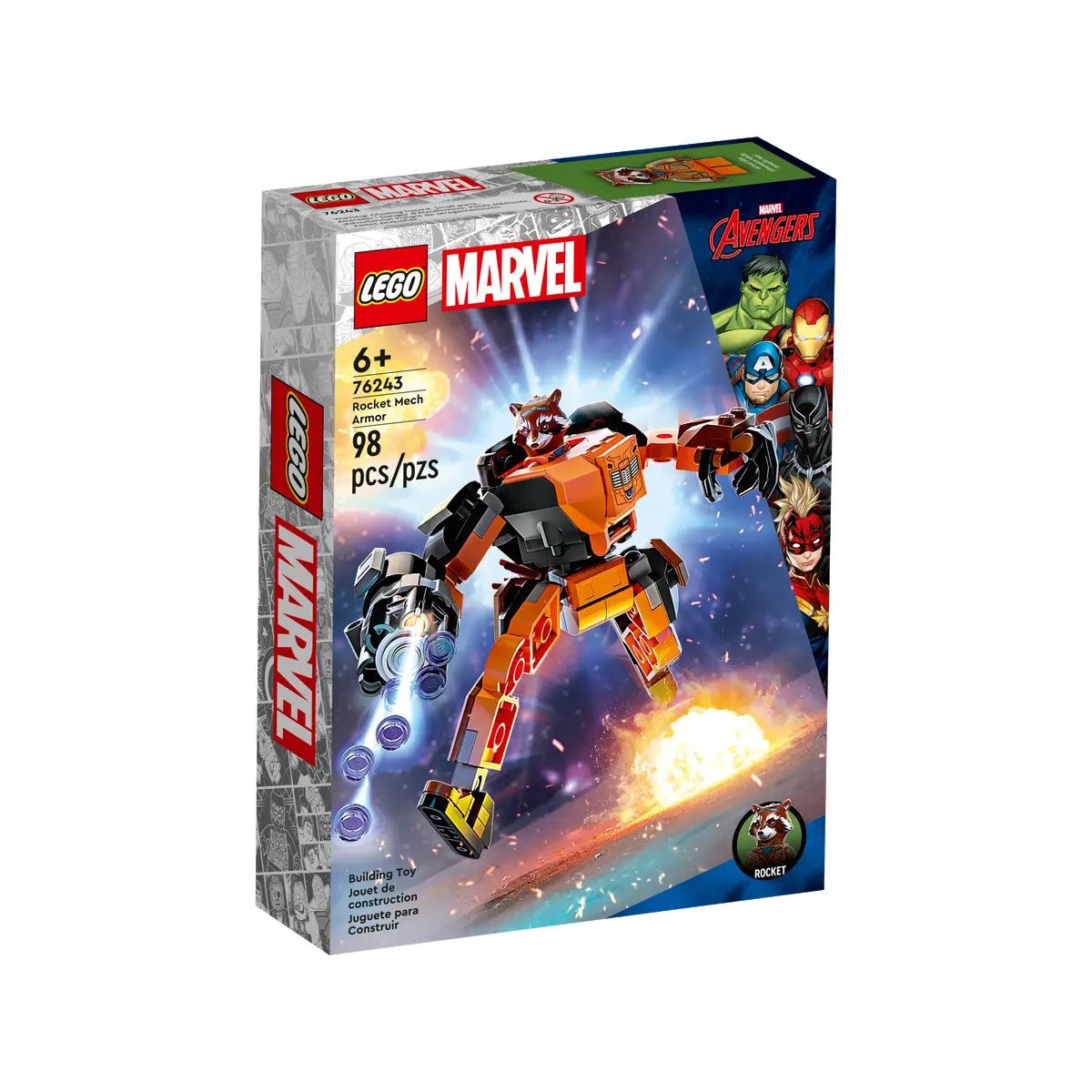 Klocki konstrukcyjne Lego Marvel Super Heroes Mechaniczna zbroja Rocketa (76243)