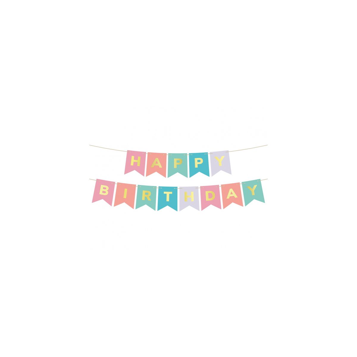 Girlanda Godan Happy Birthday, kolorowa, 2x200 cm (RV-GPHB)