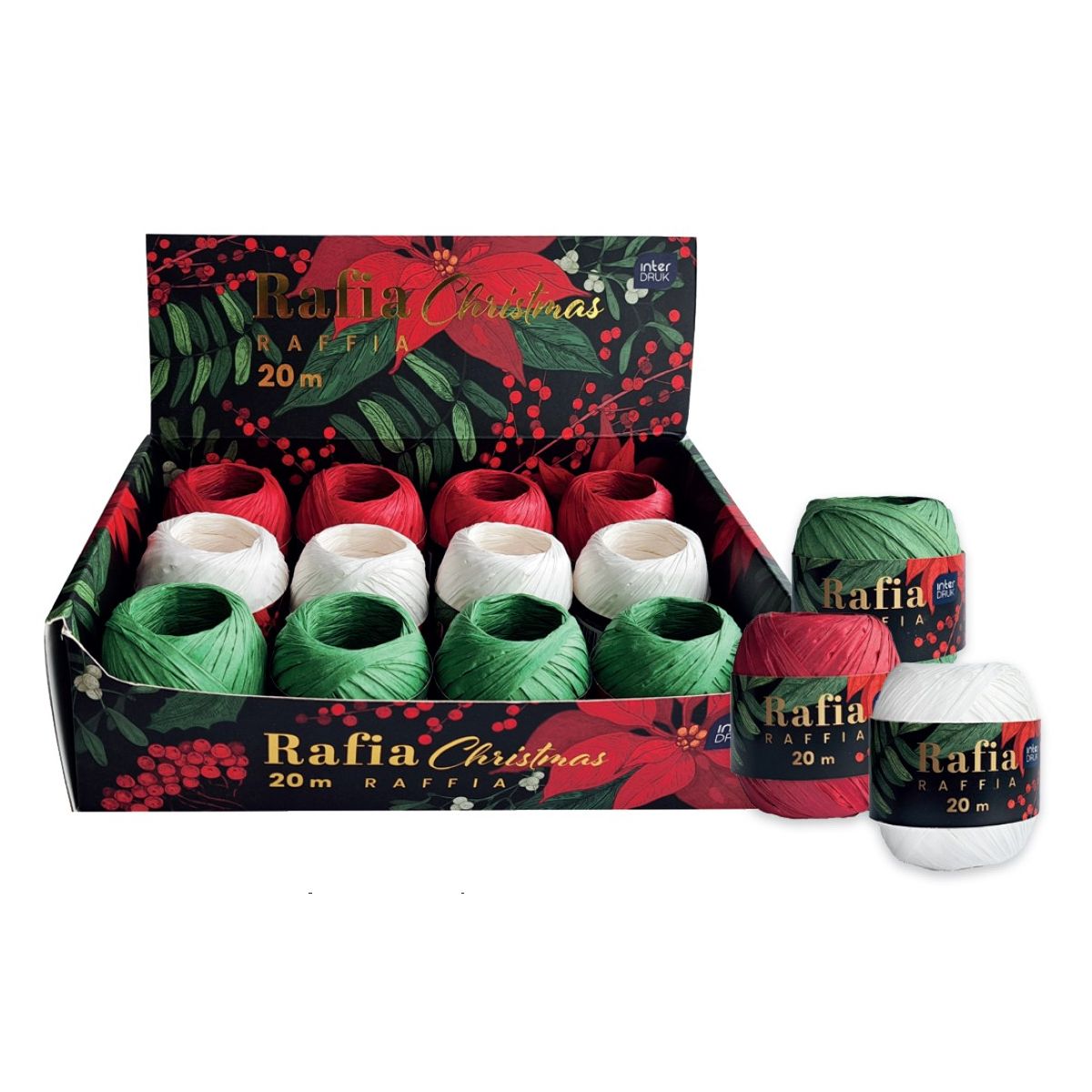 Rafia Interdruk CHRISTMAS na szpulce 5902277354204 mix 20m (20 m)