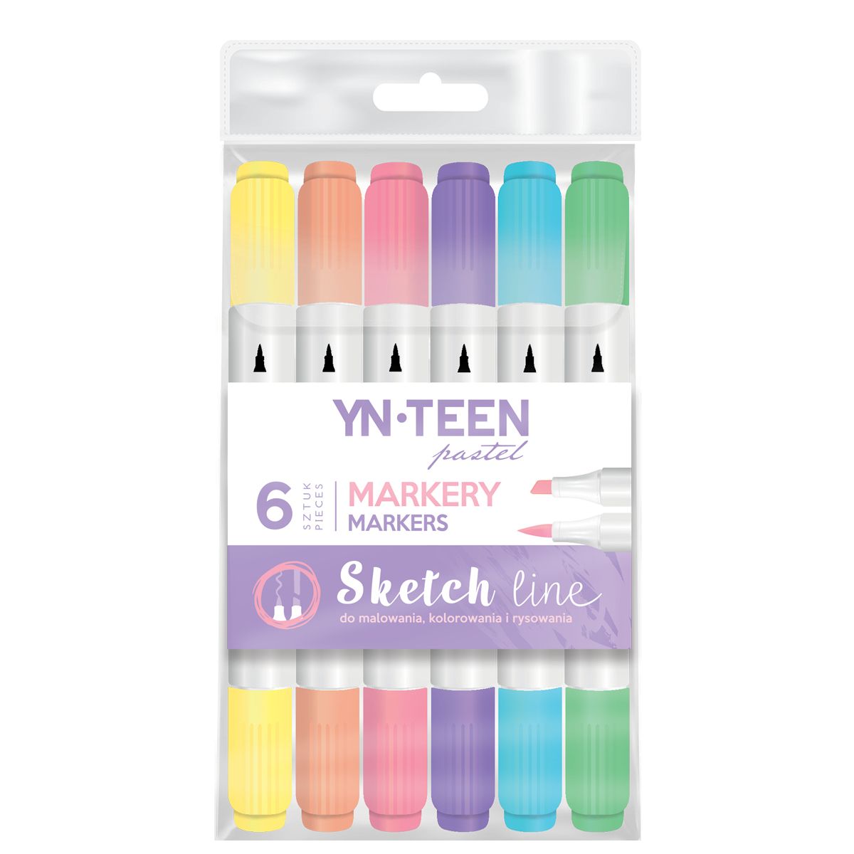 Marker do papieru mix okrągła/ścięta końcówka Yn-teen