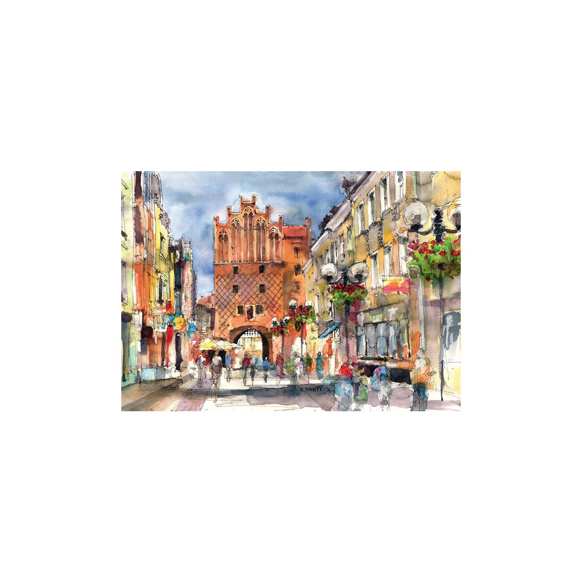 Kalendarz ścienny miasta w awkareli rodzinny 2026 280mm x 400mm Lucrum (WL05)
