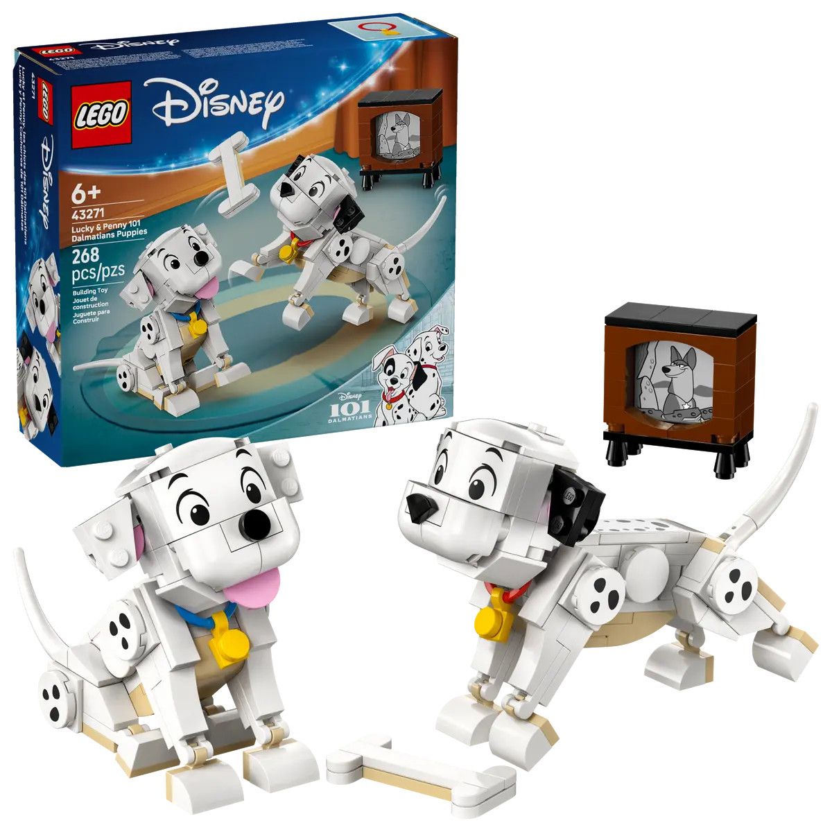 Klocki konstrukcyjne Lego Disney 101 dalmatyńczyków — Szczeniaczki Szczęściarz i Penny (43271)