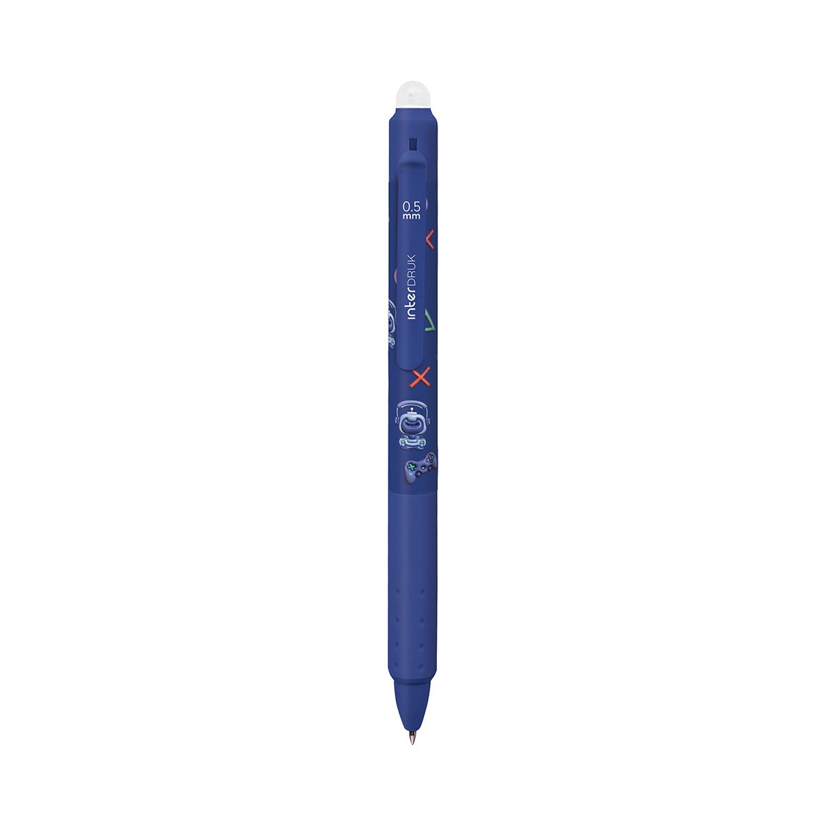 Długopis wymazywalny YUHU z gripem niebieski 0,7mm Interdruk (żelowy)