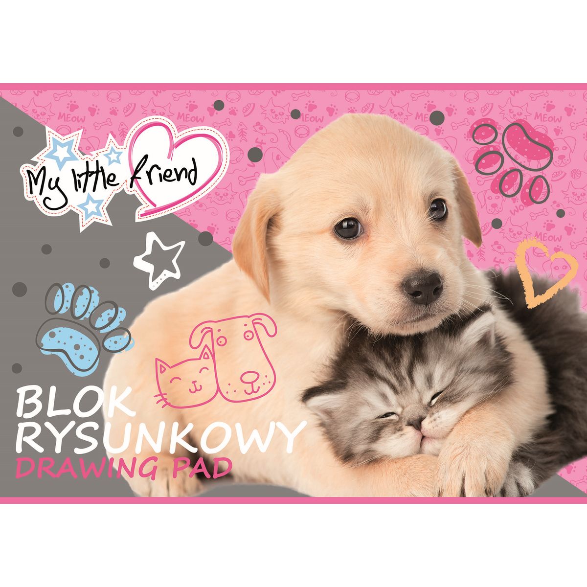 Blok rysunkowy Unipap MY LITTLE FRIEND A4 biały 20k