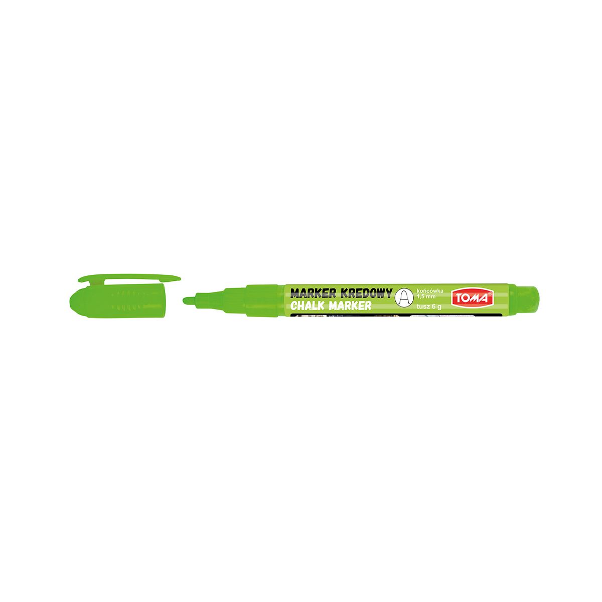Marker specjalistyczny Toma kredowy zielony 1,5mm okrągła końcówka