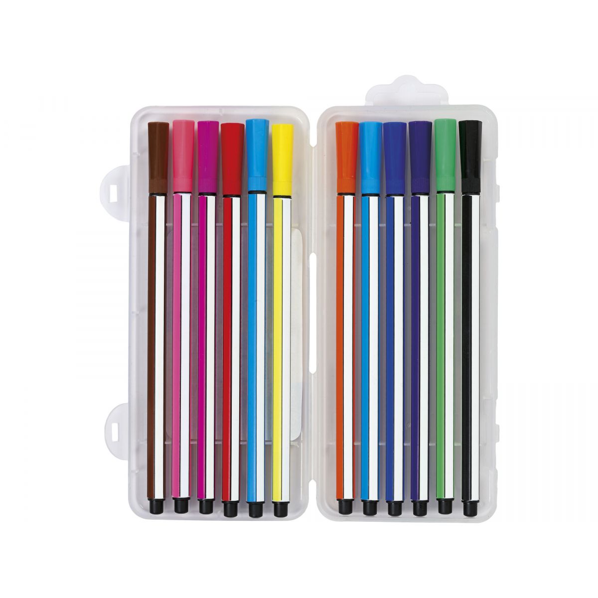 Flamastry heksagonalne Astra w plastikowym zamykanym boxie 12 kolorów (314115001)