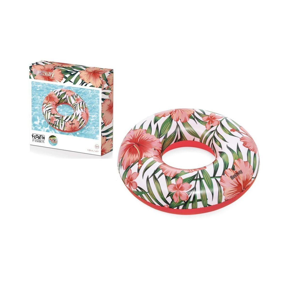 Koło do pływania Best Way Z Palmami Różowe 119 cm (9658)