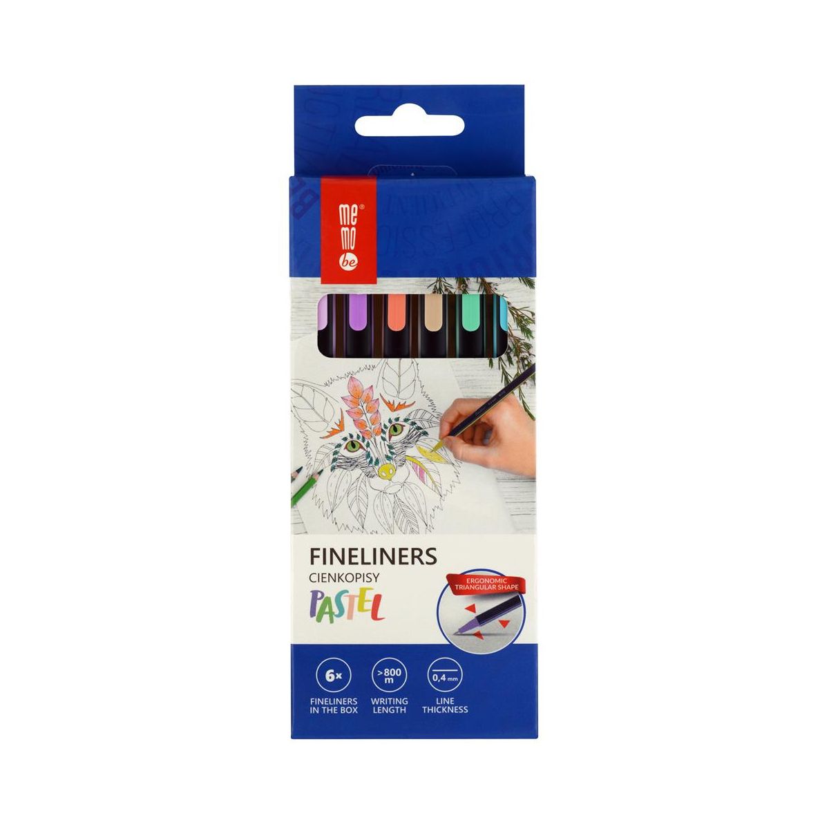 Cienkopis Memobe pastelowe 6 kolorów mix 0,4mm 6kol.