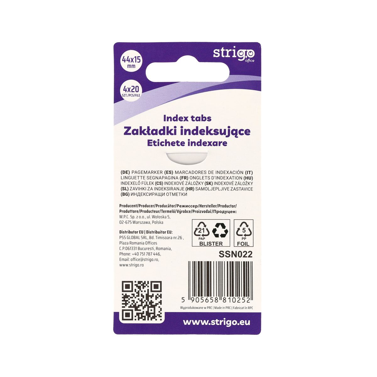 Zakładki indeksujące Strigo kotki 44x15mm 5905658810252 (SSN022)