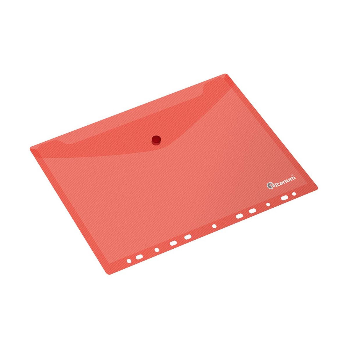 Teczka kopertowa PP Titanum A4 czerwona transparentna z europerforacją (TKP4RET)