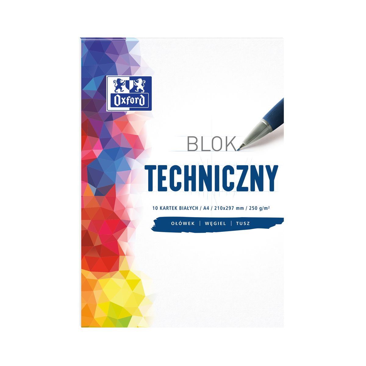 Blok techniczny Oxford Oxford A4 biały 250g 10k (400093199)