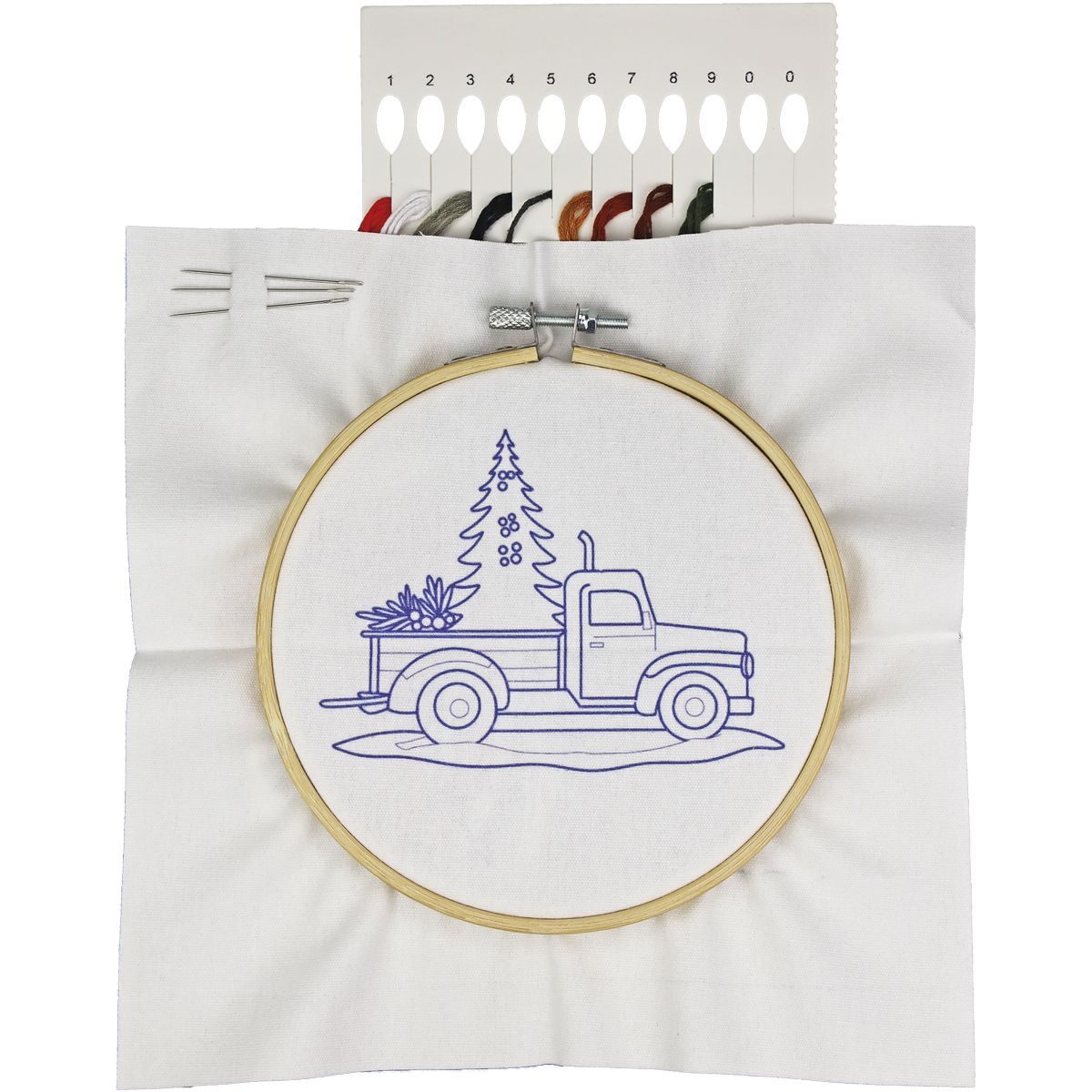 Zestaw kreatywny Craft-Fun Series Zestaw do haftowania - czerwony pick-up z choinką Titanum (25YY0512(1-6#))