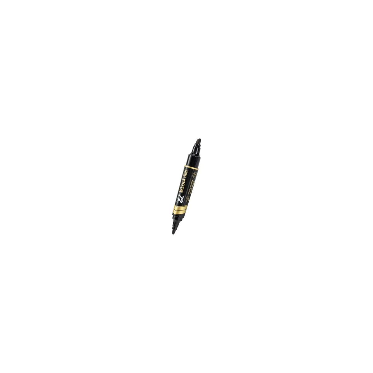 Marker permanentny dwustronny wkład czarny 1,5-2,6mm okrągła/ścięta końcówka Deli (EU72-BK)