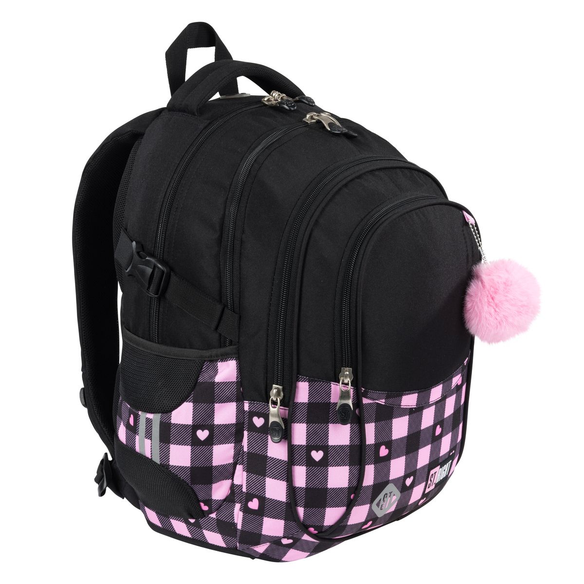 Plecak PINK CHECKERED 4-KOMORY St.Right (BP-01)