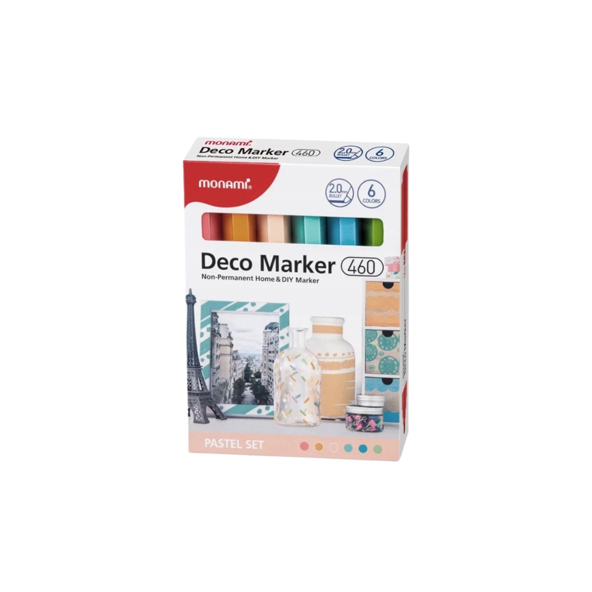Marker specjalistyczny Monami Deco Marker B 460 pastel 2080001503 mix okrągła końcówka (160-2468)