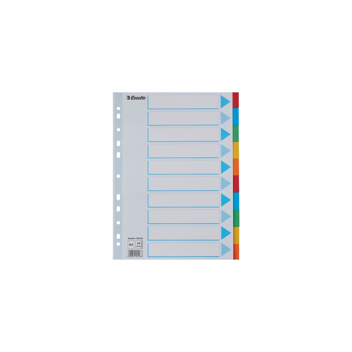 Przekładka czysta Esselte kartonowe A4 mix kolorów 160g 10k (100193)