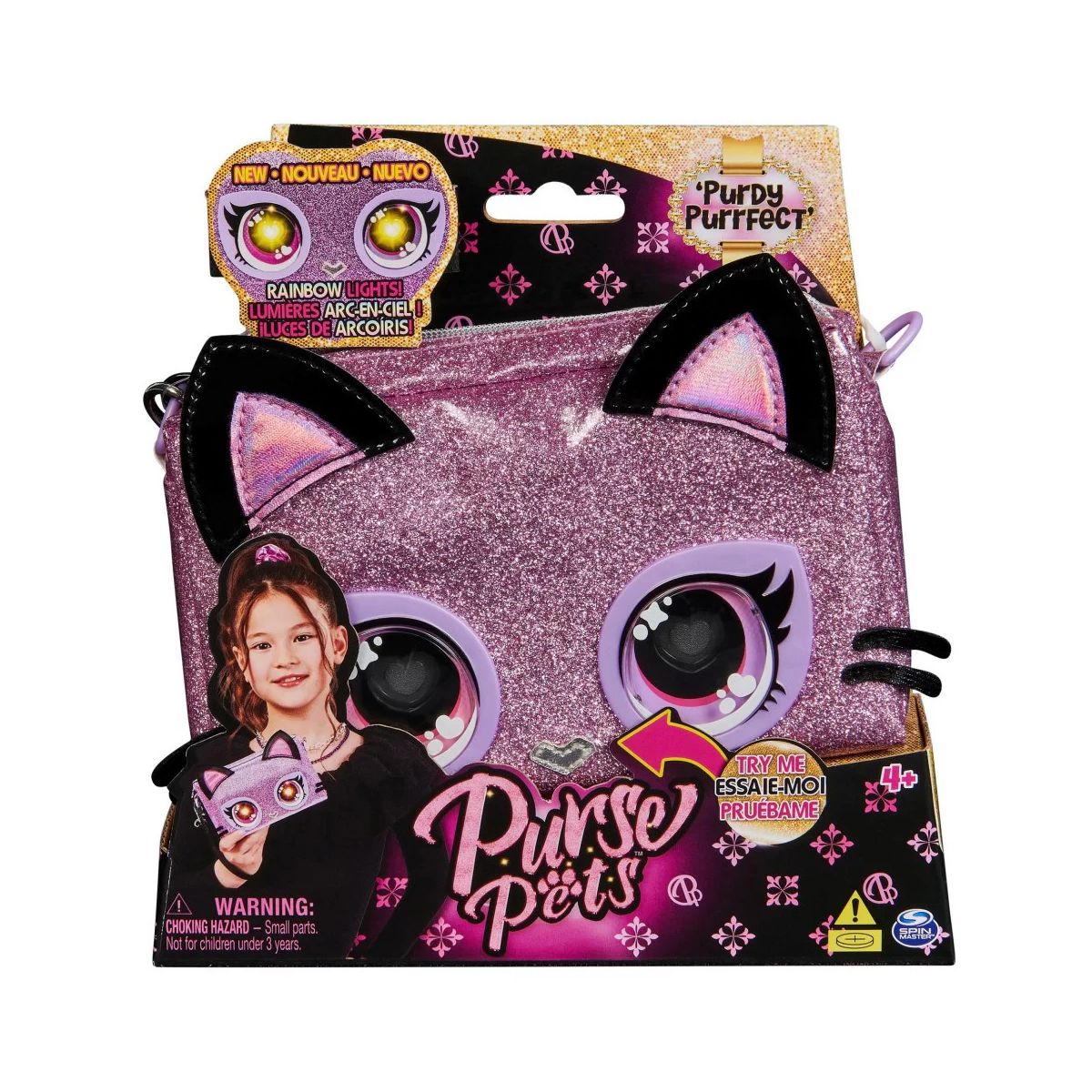 Torebka Spin Master Purse Pets - Interaktywna torebka Kotek Purdy Purrfect ze świecącymi oczami (6067884)