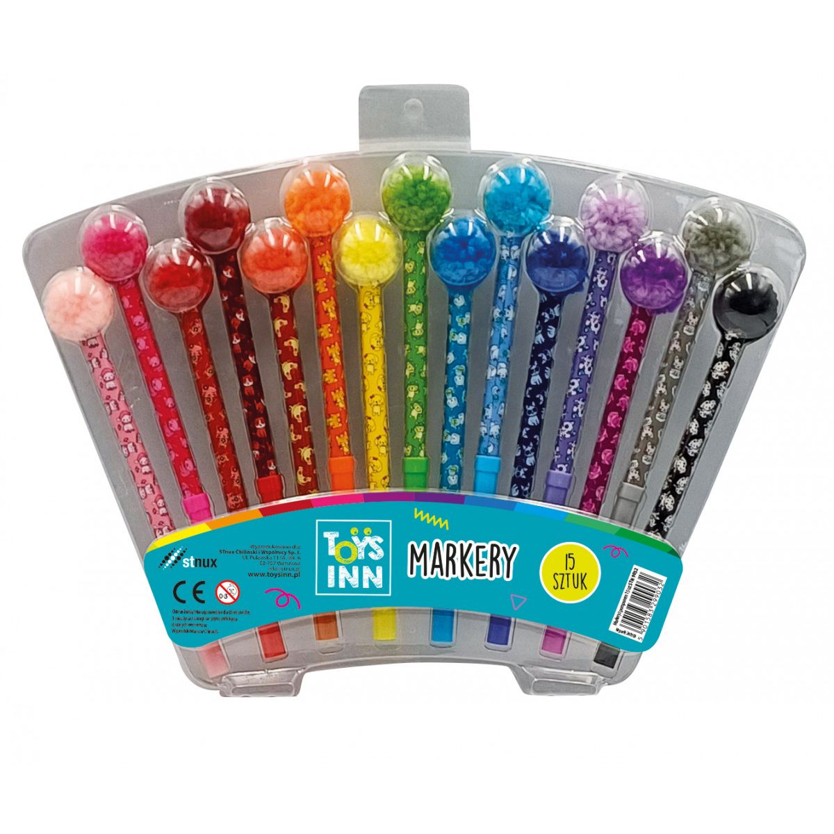 Marker do papieru Stnux z pomponem mix (STN9032)