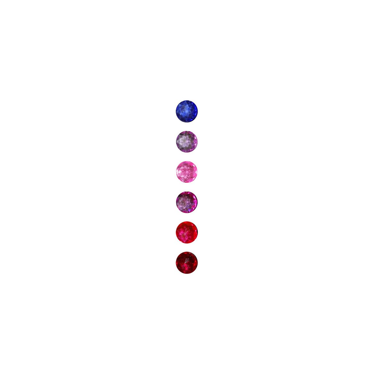 Kryształki samoprzylepne Okrągłe 6 kolorów KO21