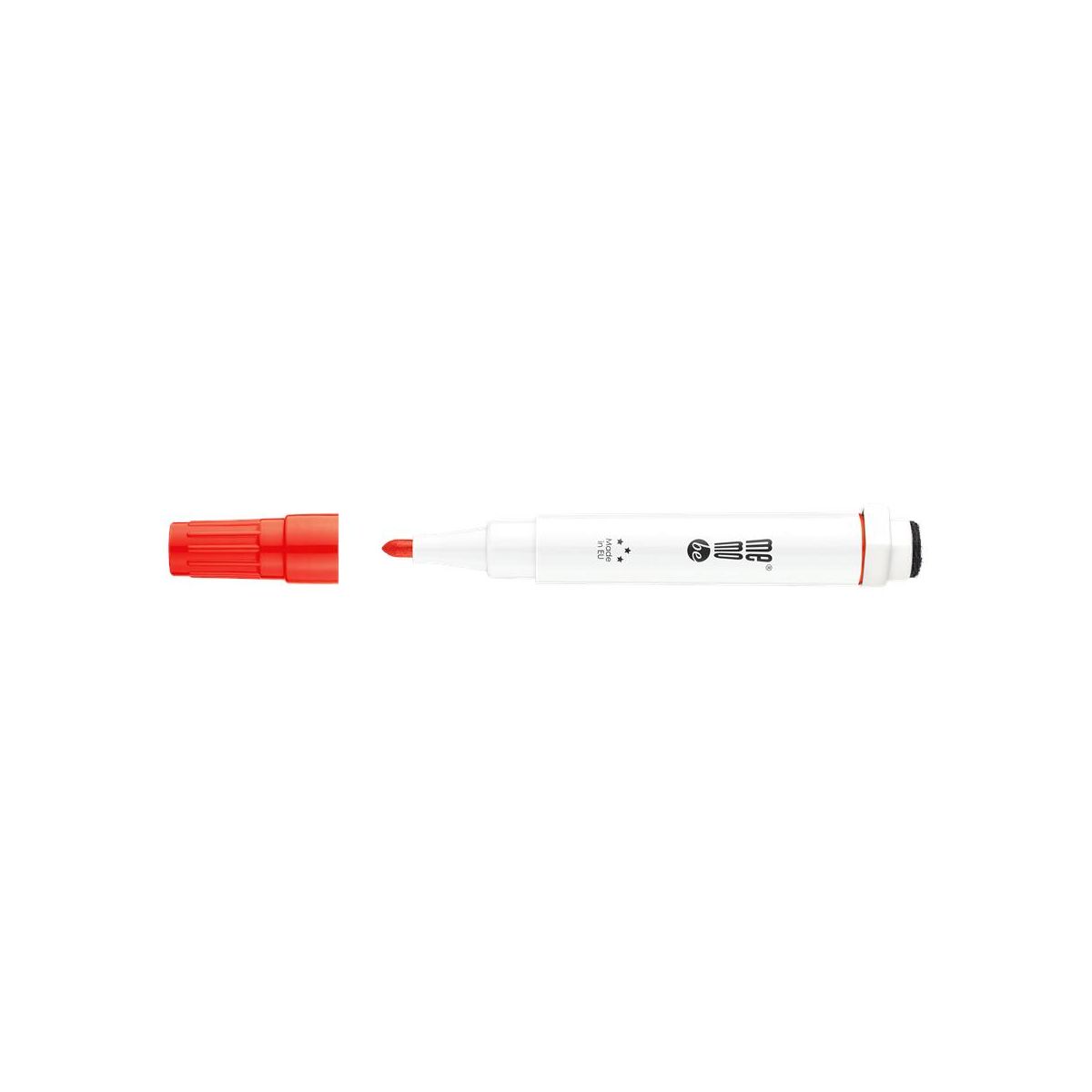 Marker suchościeralny z gąbką czerwony czerwony 1-3mm okrągła końcówka Memobe (MM351-05)