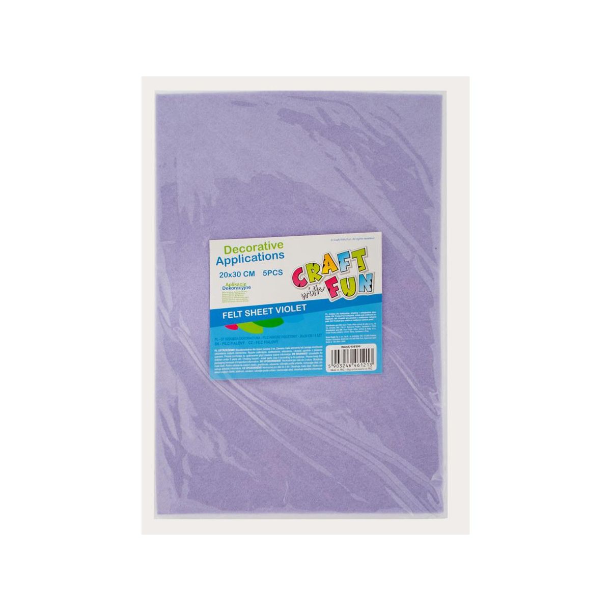 Ozdoba filcowa 20x30x5szt fiolet 20x30 Craft with Fun (439306)