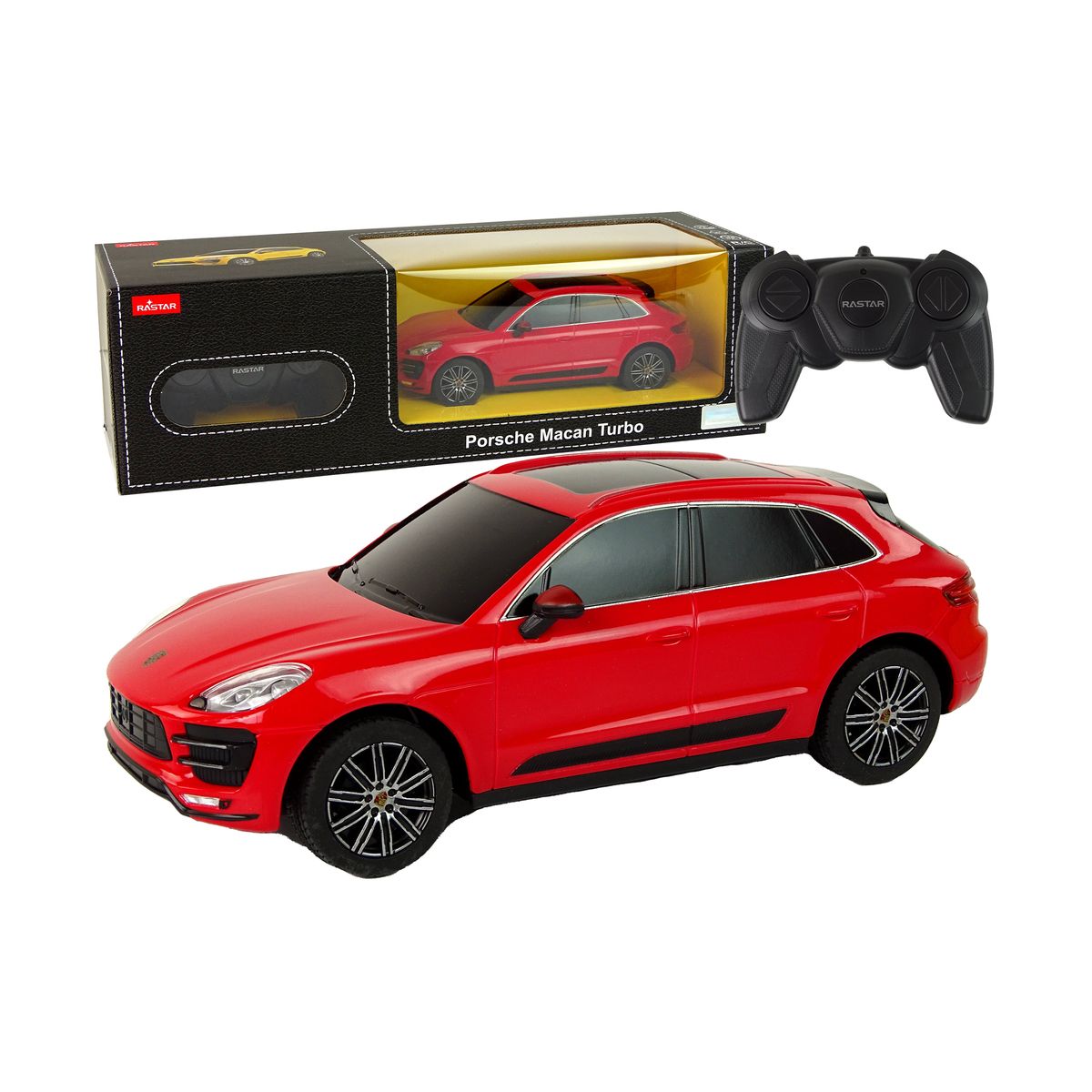 Samochód Lean R/C Porsche Macan Turbo 1:24 Rastar Czerwony (15268)